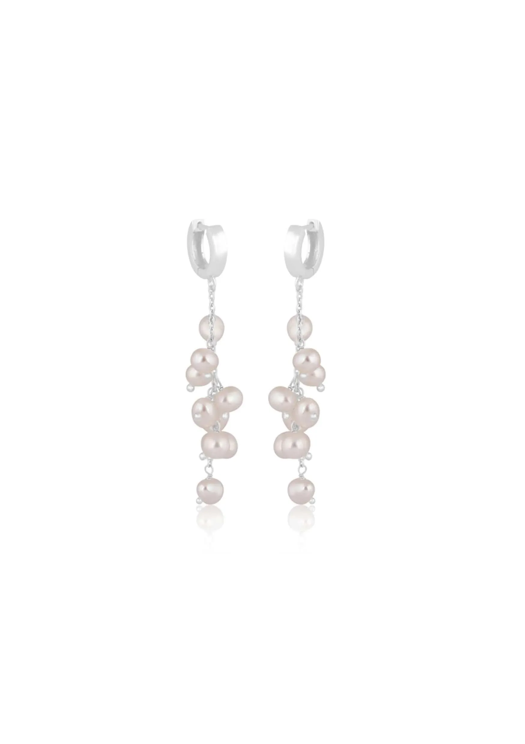 Lola Knight - Maree - Mini Pearl Hoop Earrings - Silver