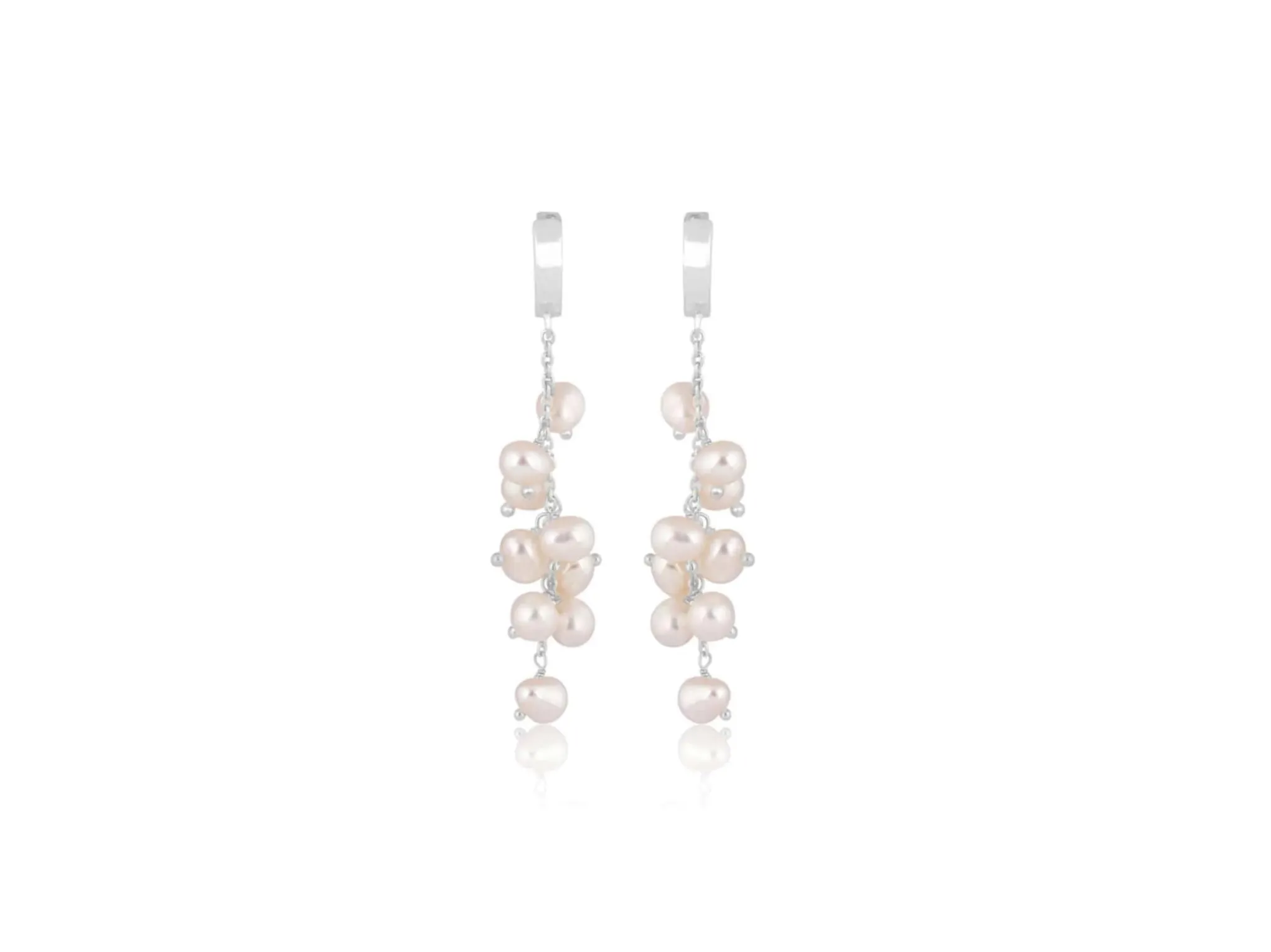 Lola Knight - Maree - Mini Pearl Hoop Earrings - Silver