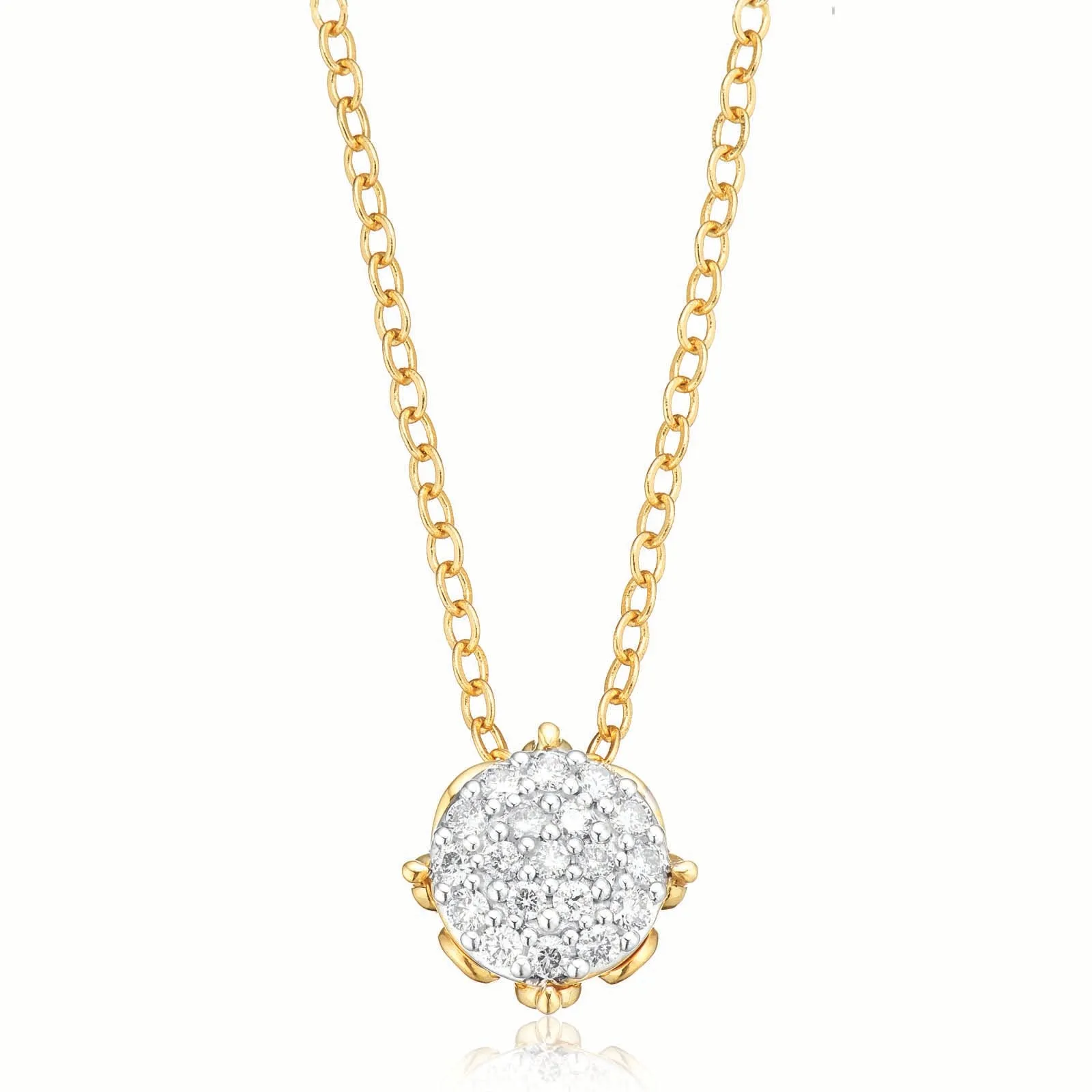 London 9ct Yellow Gold Round Brilliant Cut 1/4 CARAT tw of Diamonds Pendant