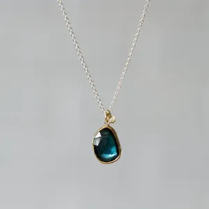 London Blue Topaz Sterling Silver and 14K Yellow Gold Theia Necklace #2