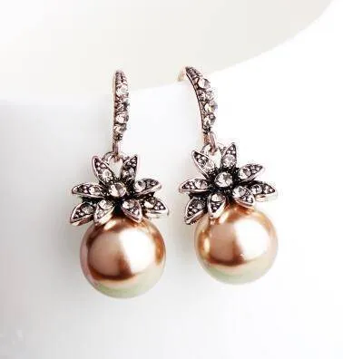 Luxury Pearl Drop Earrings Fine Jewelry Accessory