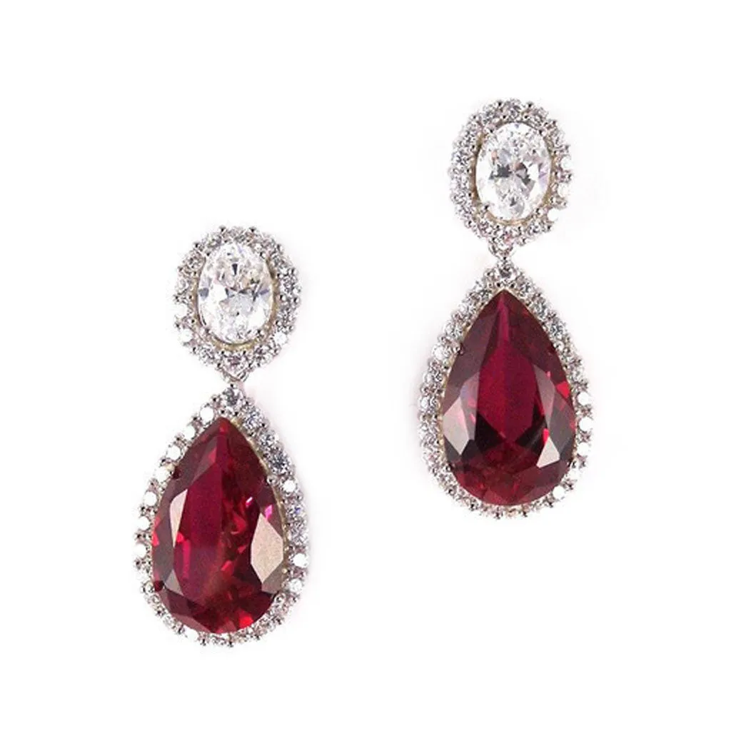 Lynette Earrings (Ruby/White)