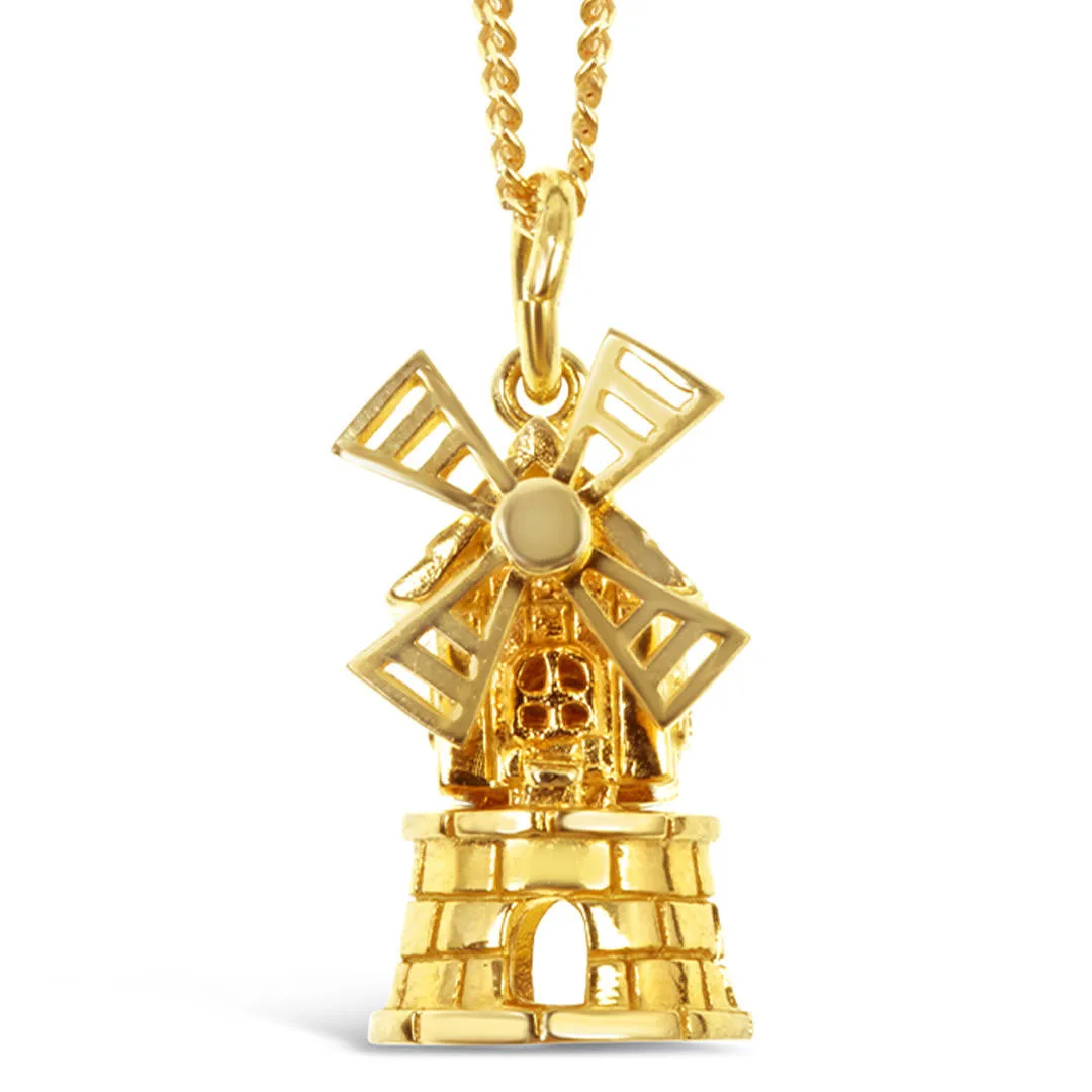 Magical Charm Necklace | Peace - Windmill - Gold