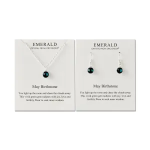 May (Emerald) Birthstone Necklace & Drop Earrings Set Created with Zircondia® Crystals