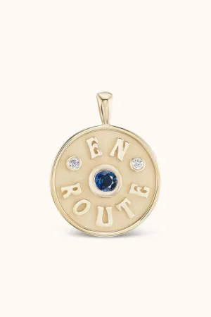 Medium En Route Charm - Blue Sapphire 14k Yellow Gold