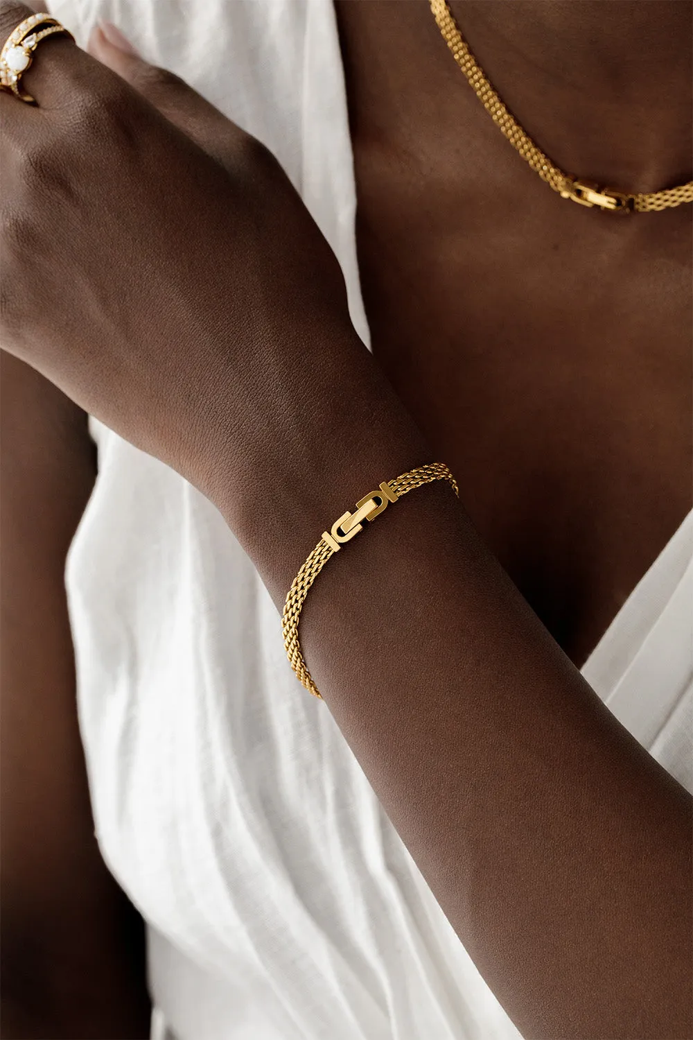 Mesh Bracelet 14K Gold Plated