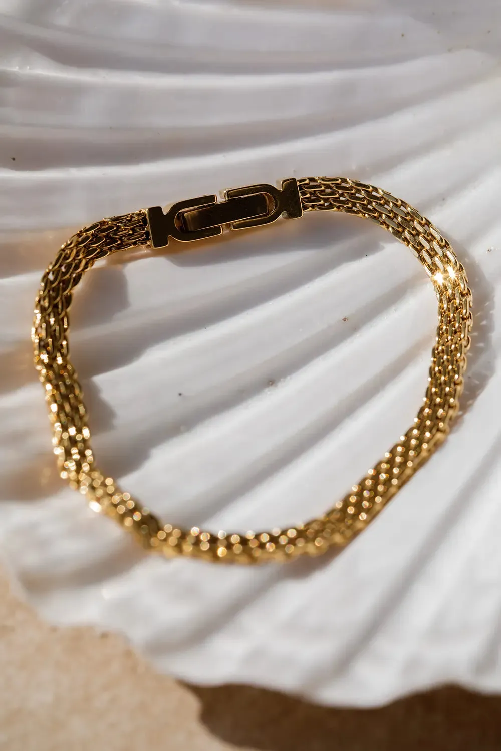 Mesh Bracelet 14K Gold Plated