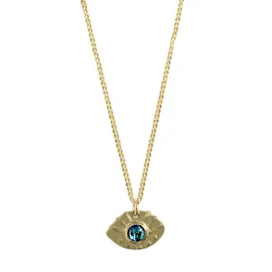 Mini Eye of Protection Necklace | Solid 14k Gold