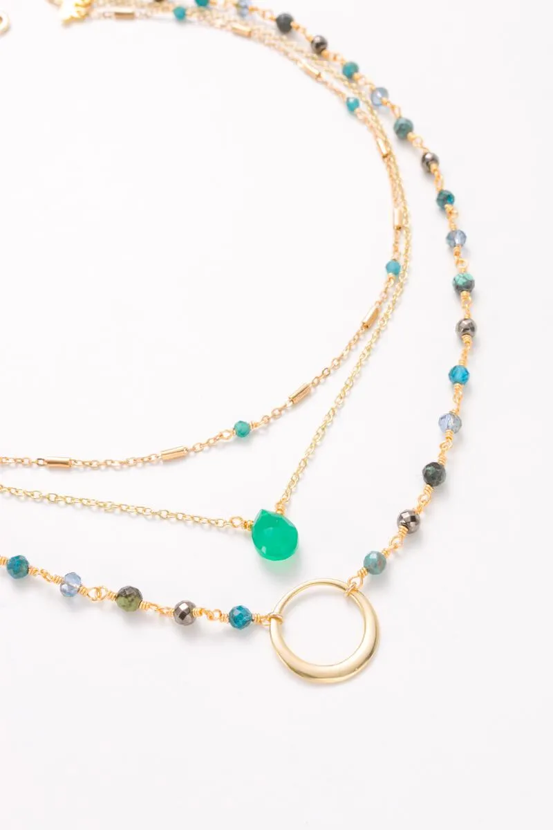 Nakamol Emerald Pendant Layered Necklace