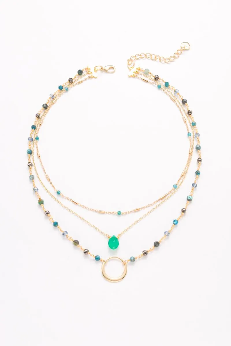 Nakamol Emerald Pendant Layered Necklace