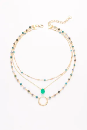 Nakamol Emerald Pendant Layered Necklace