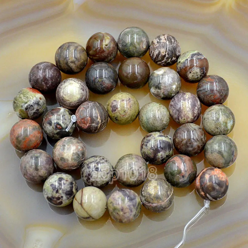 Natural Colorful Opal Gemstone Round Loose Beads on a 15.5" Strand