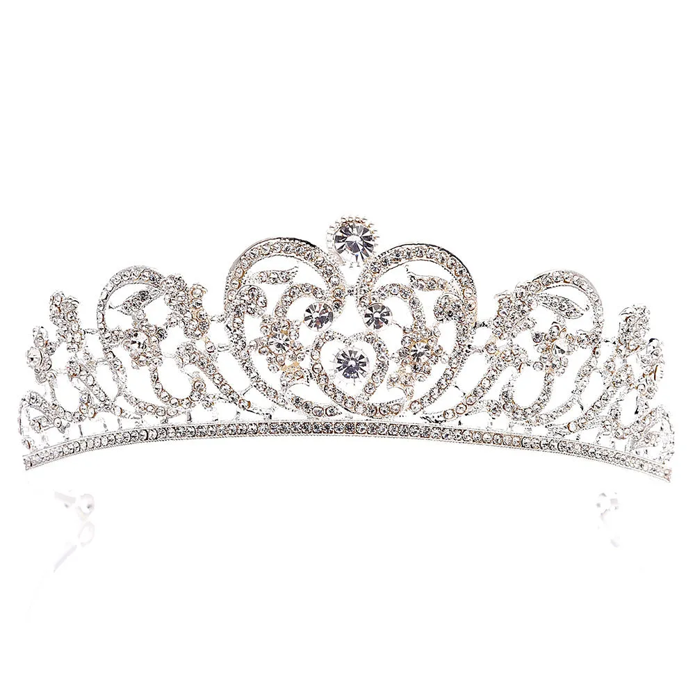 New bridal wedding accessories manufacturer direct sale simple alloy style rhinestone bridal crown