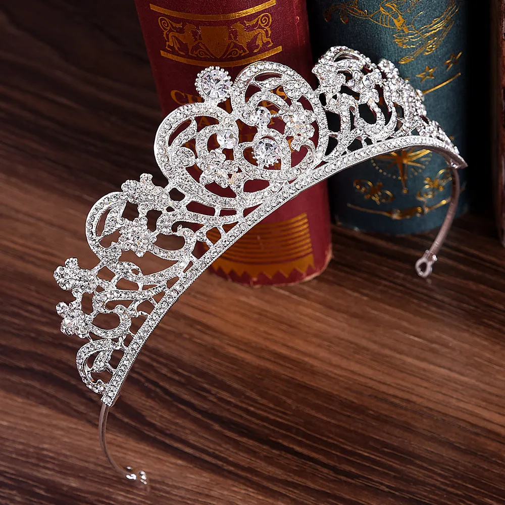 New bridal wedding accessories manufacturer direct sale simple alloy style rhinestone bridal crown