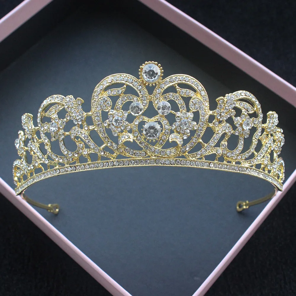 New bridal wedding accessories manufacturer direct sale simple alloy style rhinestone bridal crown