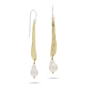 Ode To A Pearl Single Drop Earrings 1.95in