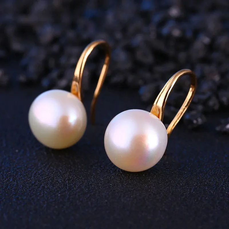 Pearl Earrings - Bridesmaid Pearl Earrings - Bridal Party Gift - Wedding Shower Jewelry - Sweet 16 - Gold Silver - Drop Earring - Moondrop