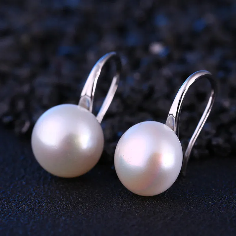 Pearl Earrings - Bridesmaid Pearl Earrings - Bridal Party Gift - Wedding Shower Jewelry - Sweet 16 - Gold Silver - Drop Earring - Moondrop