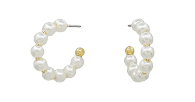 Pearl Hoop Earrings