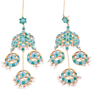 Phiroza Enamel Peacock Earring