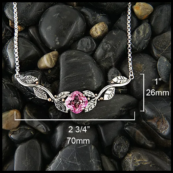 Pink Topaz Bar Necklace