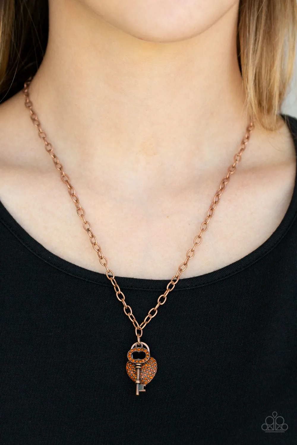 Pop and LOCKET - Copper Necklace - Paparazzi Accessories