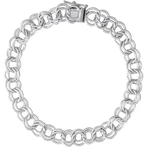 Rembrandt Charms Large Double Link Curb Classic Bracelet