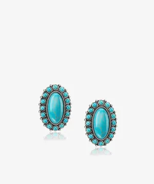 Rustic Couture's Turquoise Oval Earrings