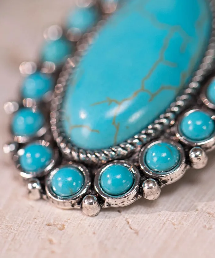 Rustic Couture's Turquoise Oval Earrings