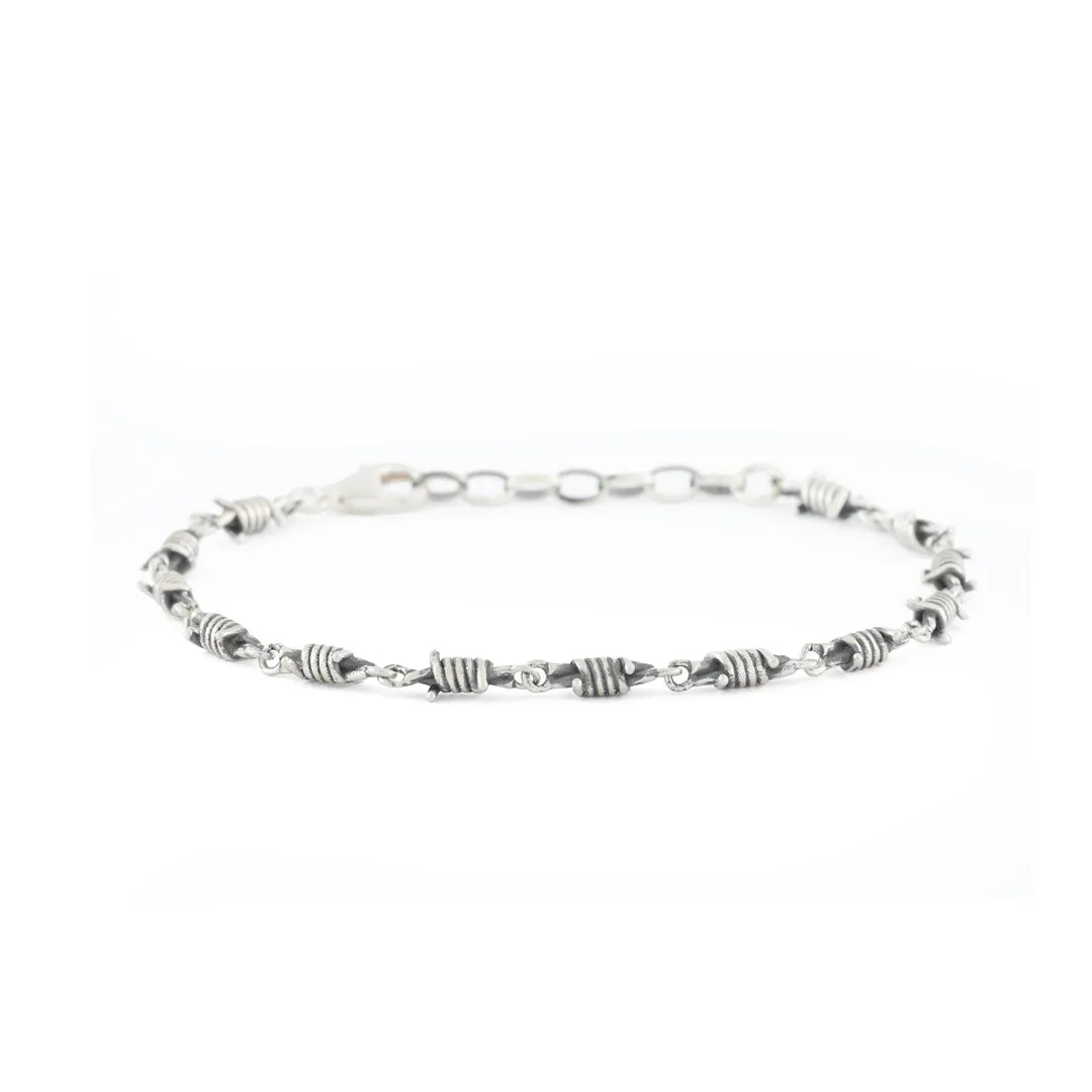 Silver Barbed Wire Bracelet