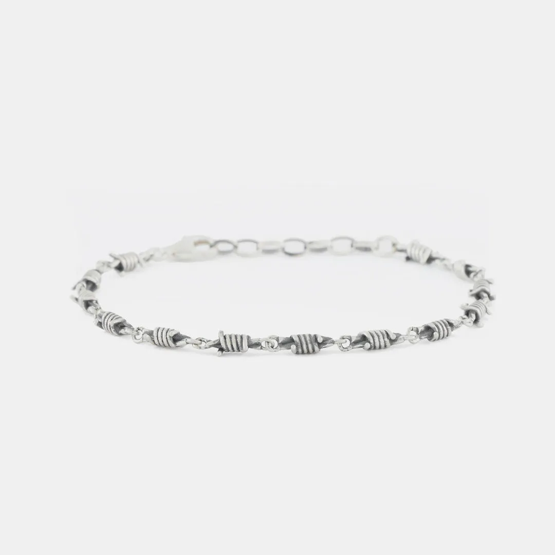 Silver Barbed Wire Bracelet