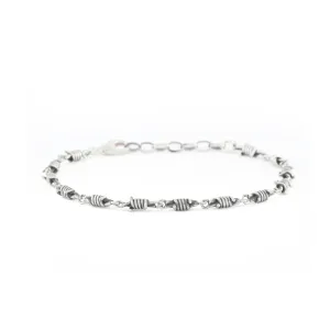 Silver Barbed Wire Bracelet