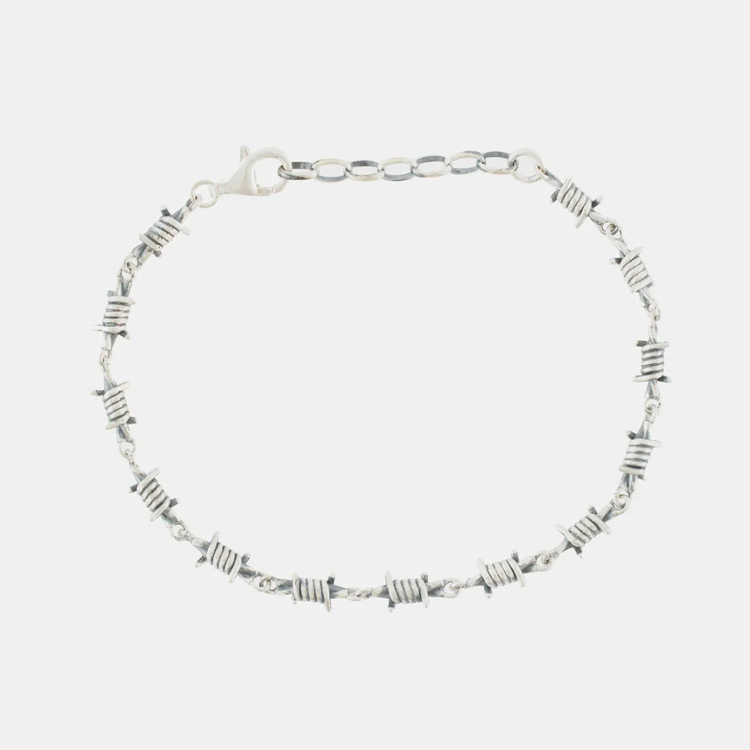 Silver Barbed Wire Bracelet