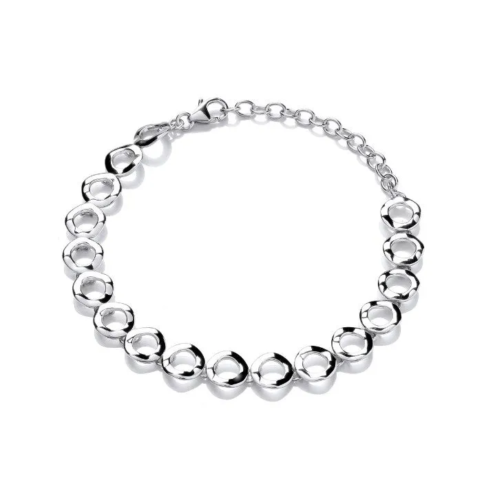 Silver Wavy Circles Bracelet