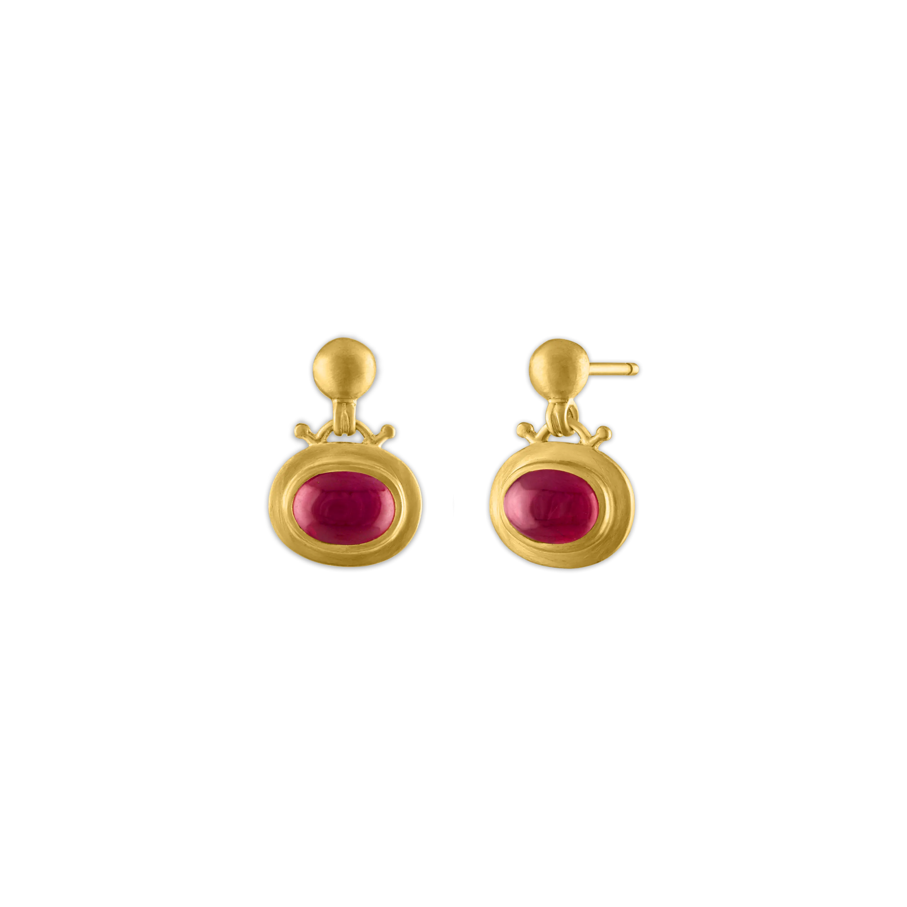 Small Ruby Bell Earrings