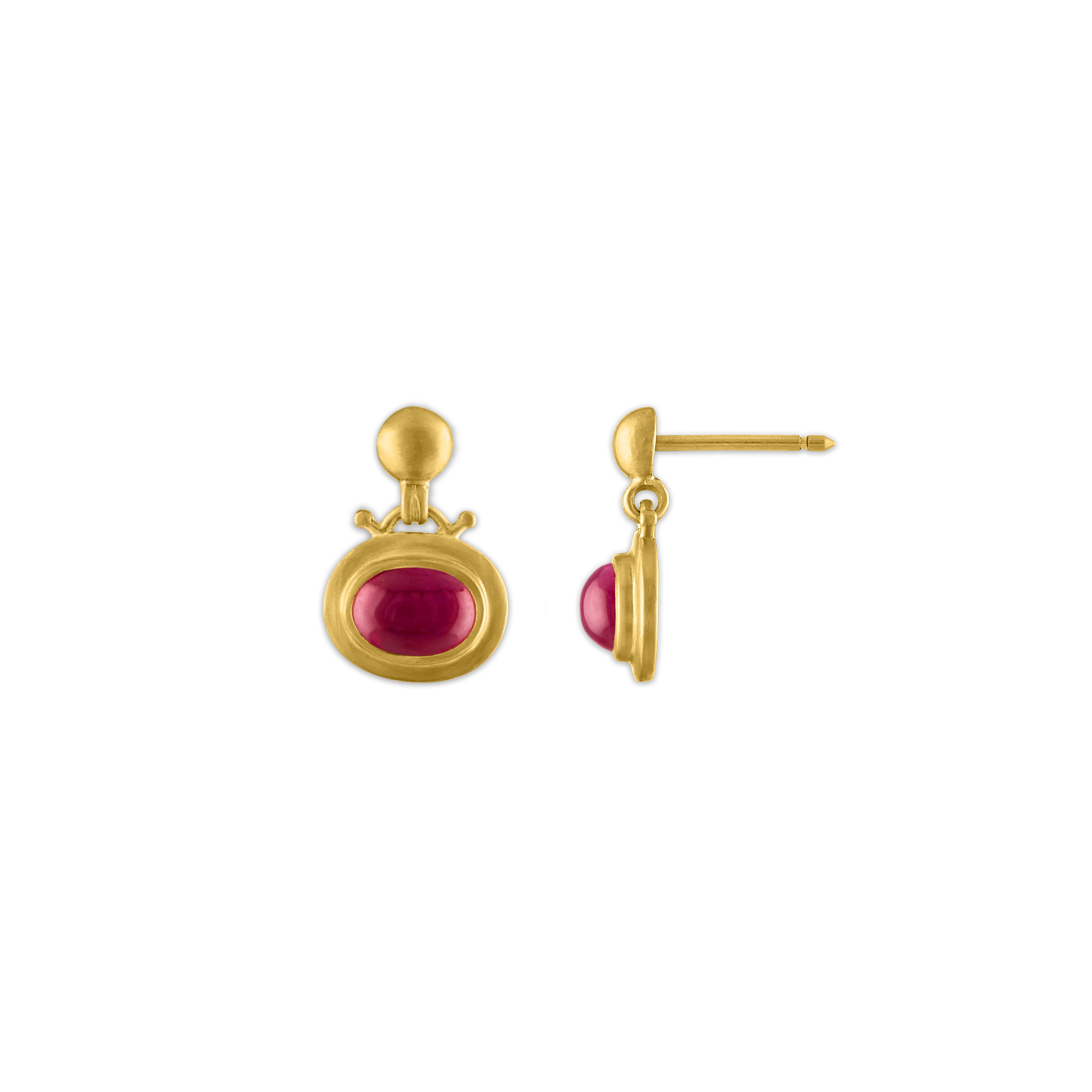 Small Ruby Bell Earrings