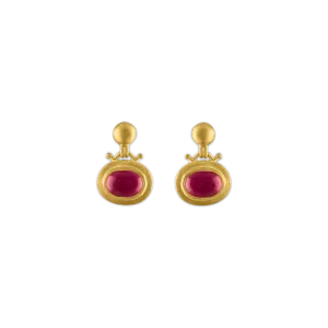 Small Ruby Bell Earrings