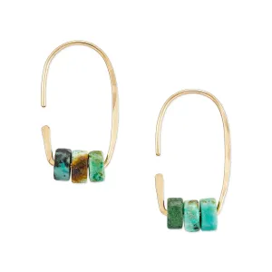 Small Turquoise Arch Hoops