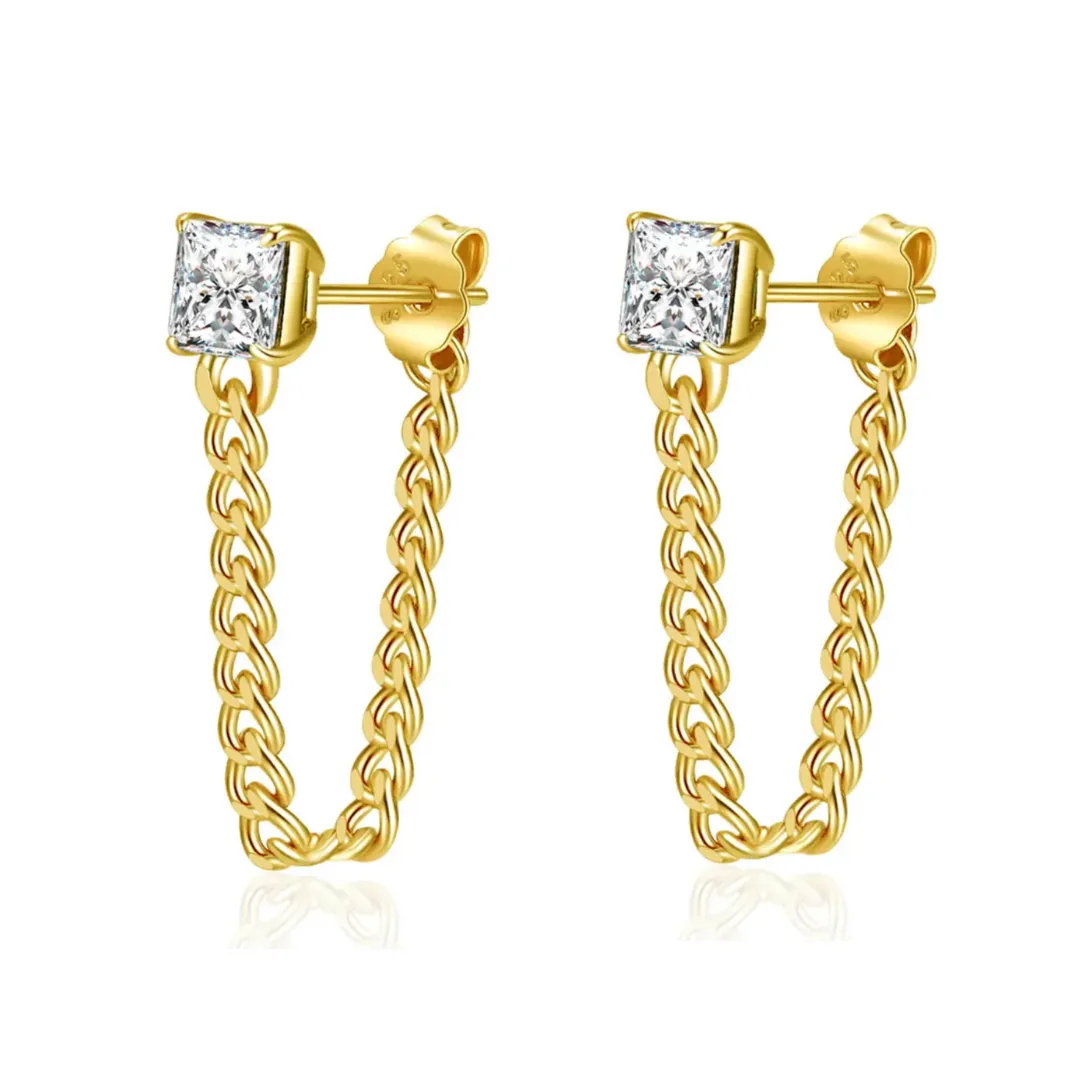 Square Cuban Chain Earring