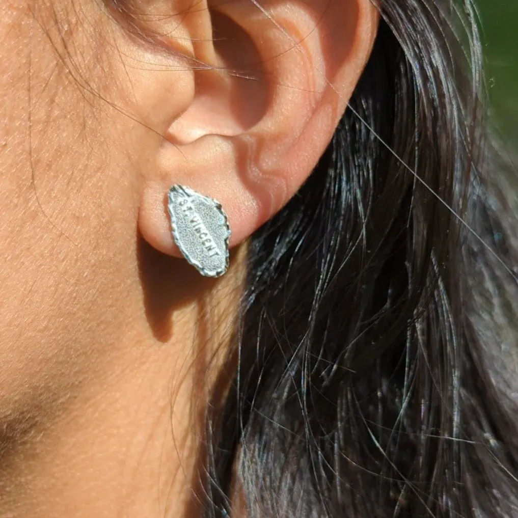 St. Vincent Map Stopper Stud Earring by Caribbijou