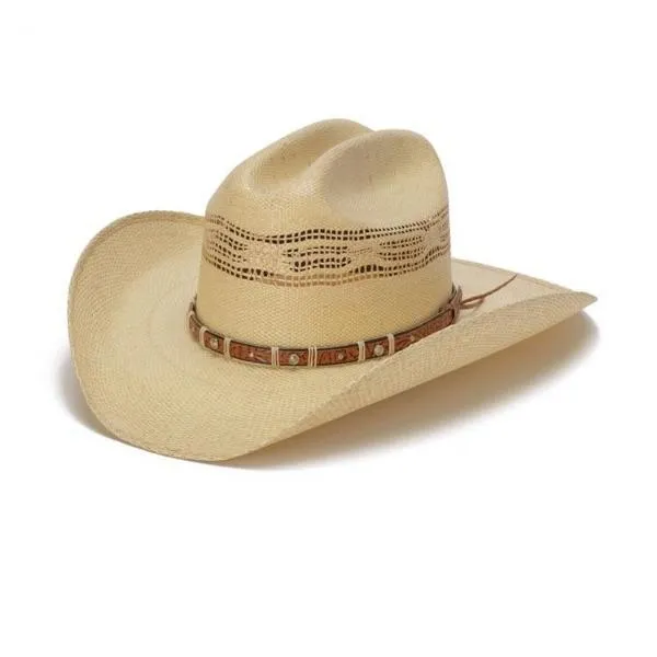 Stampede Western Straw Vented Hat - The Dun in Beige with Cattleman Crown