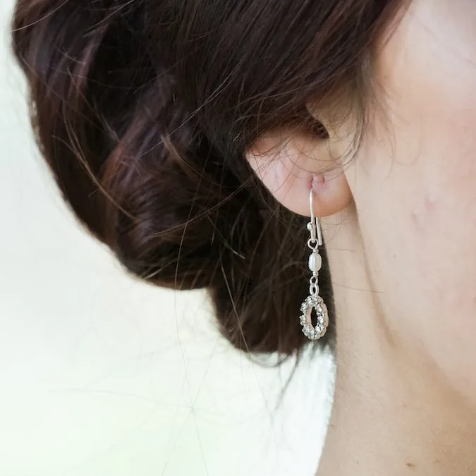 Stella Bridal pearl Halo Drop Earrings