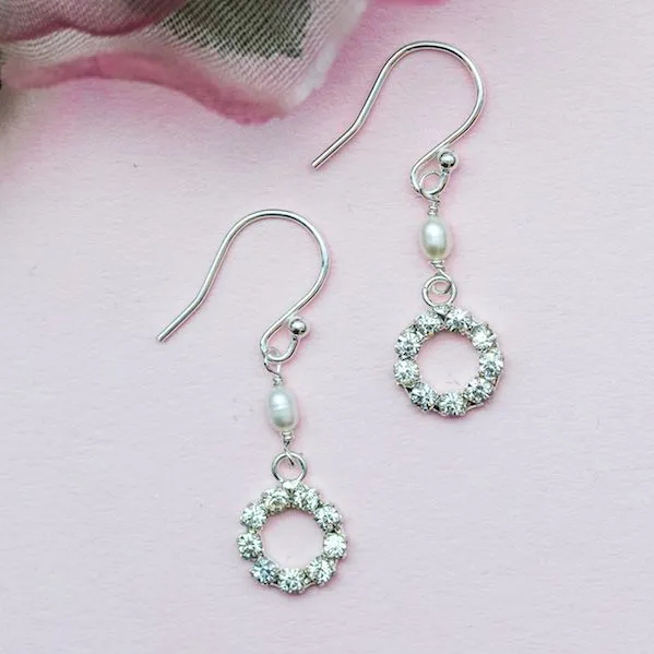 Stella Bridal pearl Halo Drop Earrings