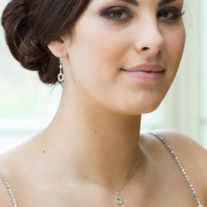 Stella Bridal pearl Halo Drop Earrings