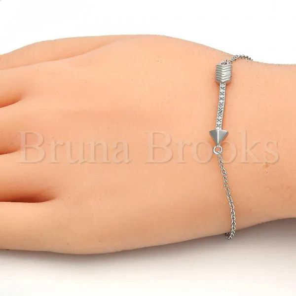 Sterling Silver 03.336.0011.07 Fancy Bracelet, with White Micro Pave, Polished Finish, Rhodium Tone