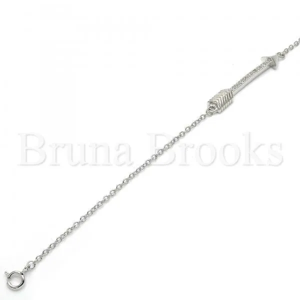 Sterling Silver 03.336.0011.07 Fancy Bracelet, with White Micro Pave, Polished Finish, Rhodium Tone