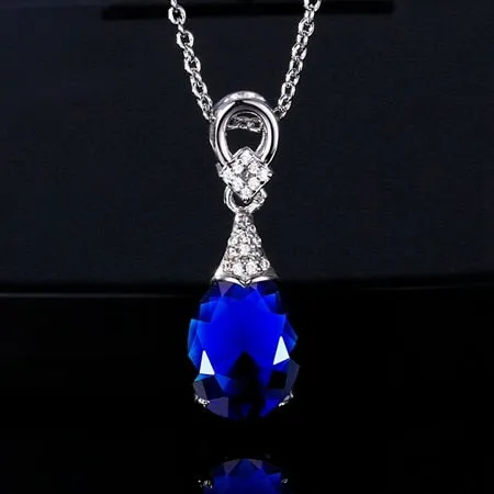 Sterling Silver 925 Jewelry Necklaces New Fashion Gemstone Pendant Necklace For Women