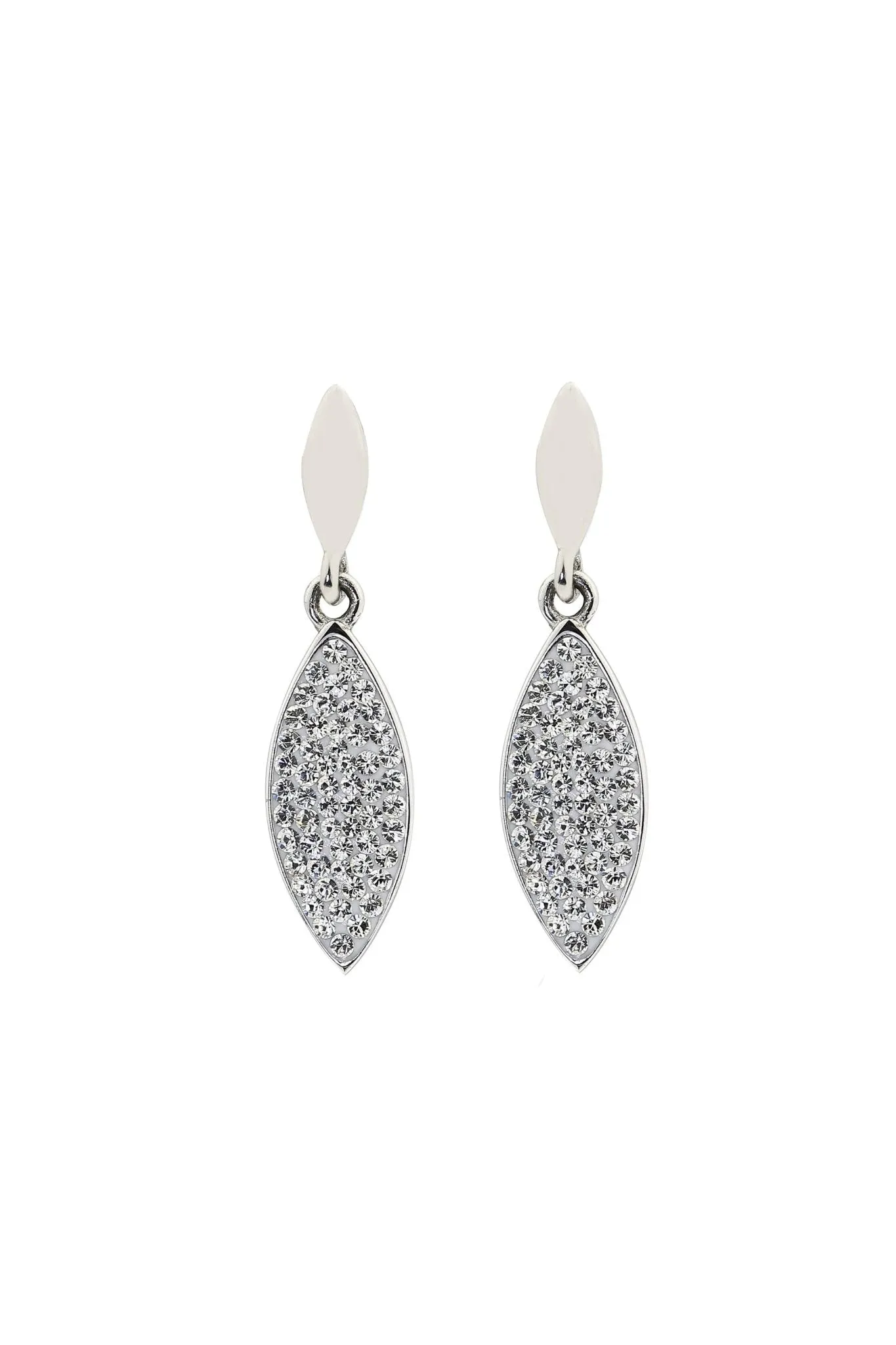 Sterling Silver Crystal Drop Stud Earrings