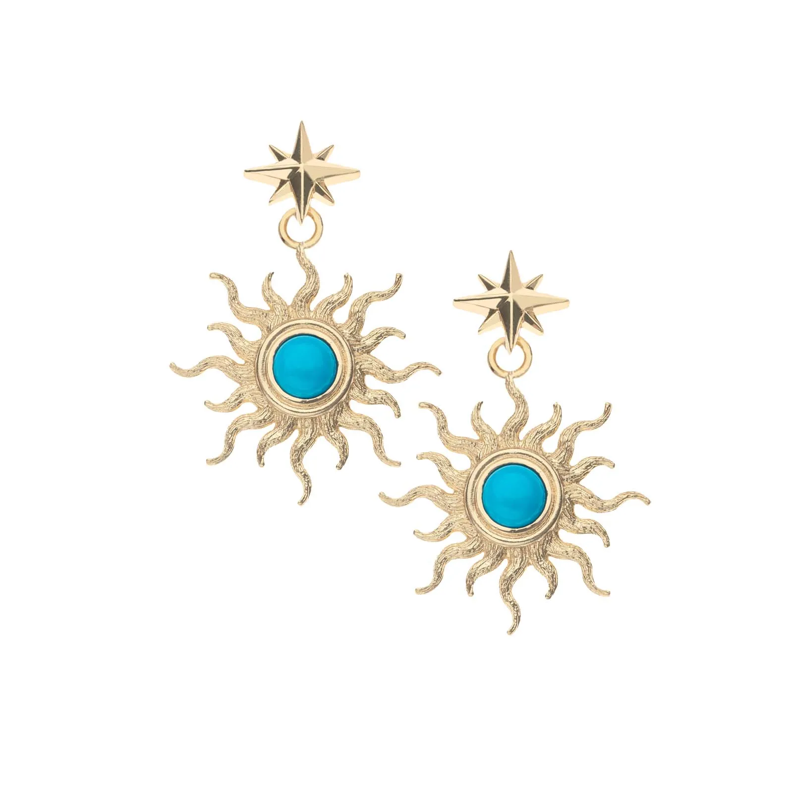 STRONG Sun Rays Earrings in Turquoise