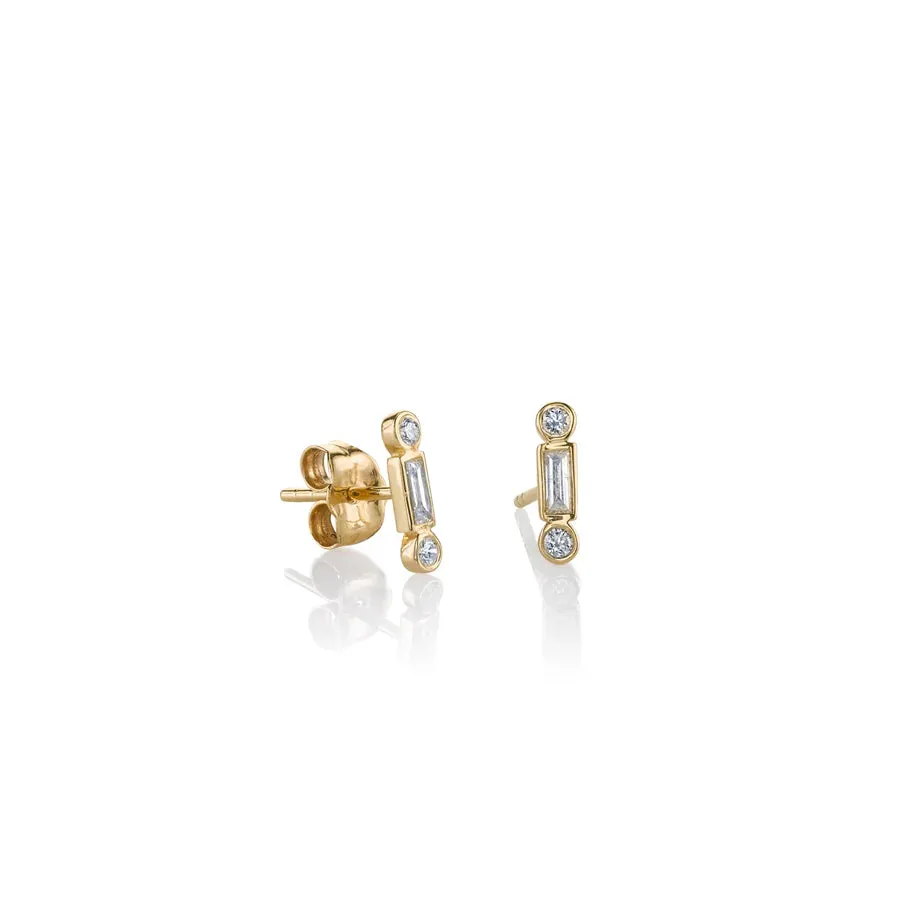 Sydney Evan Baguette Bezel Studs